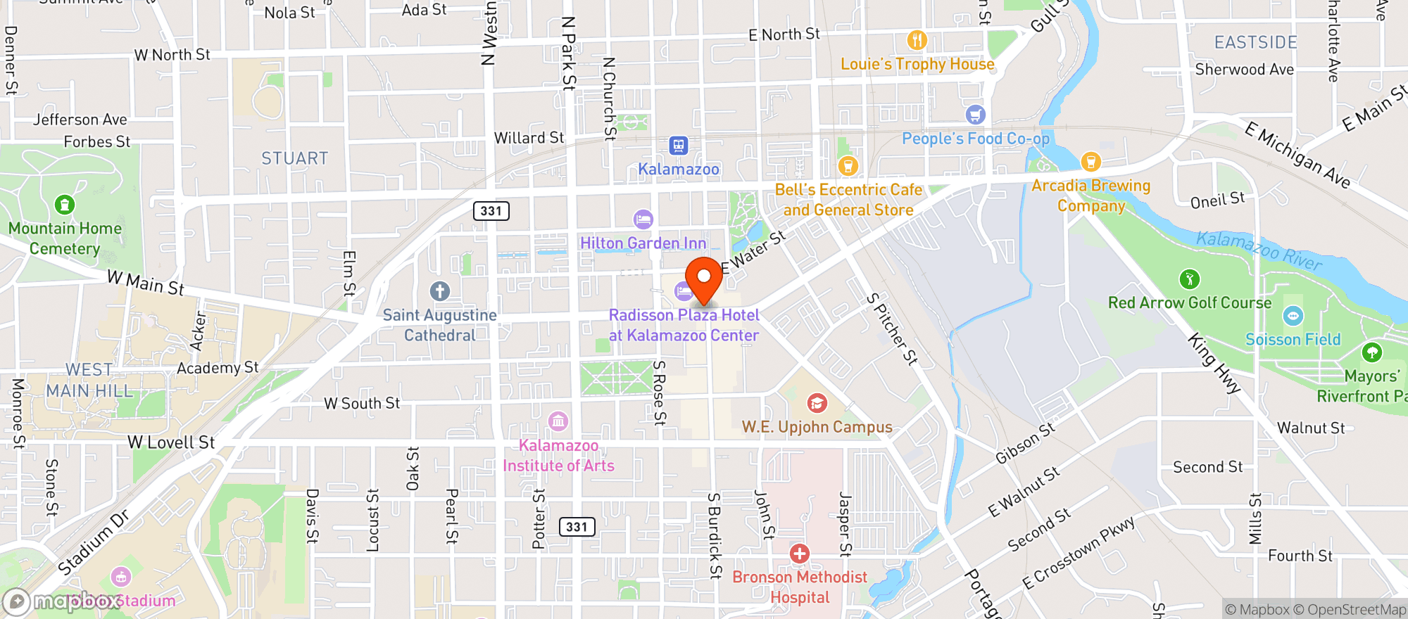 Map showing Radisson Inn