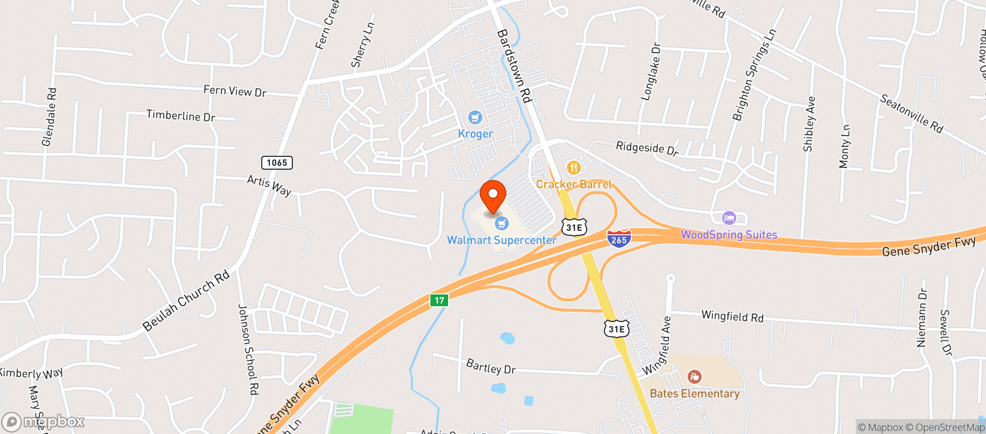 Map showing Walmart Supercenter