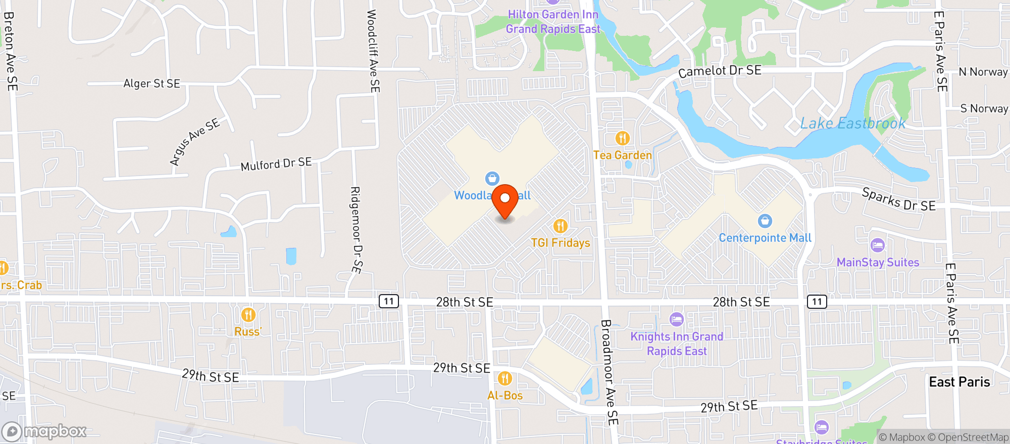 Map showing Williams Sonoma