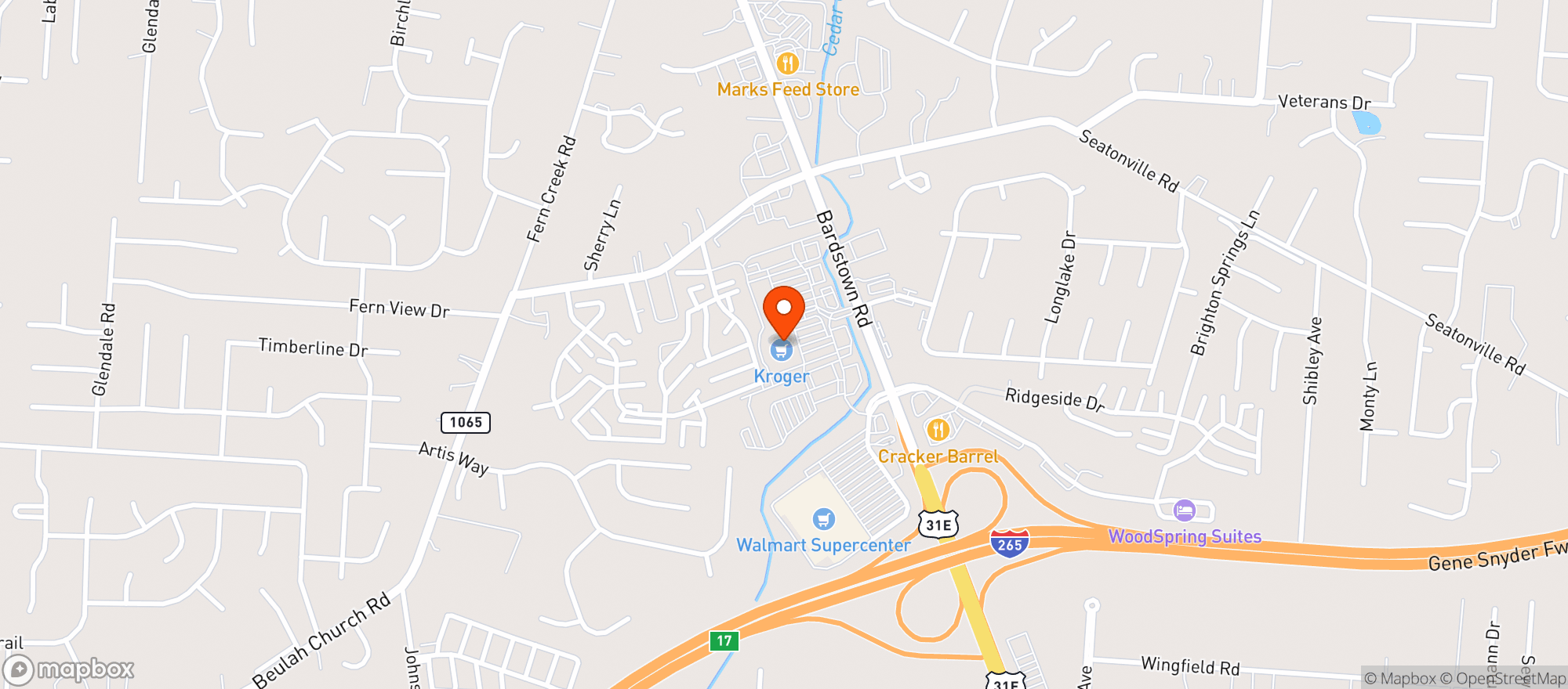 Map showing Kroger