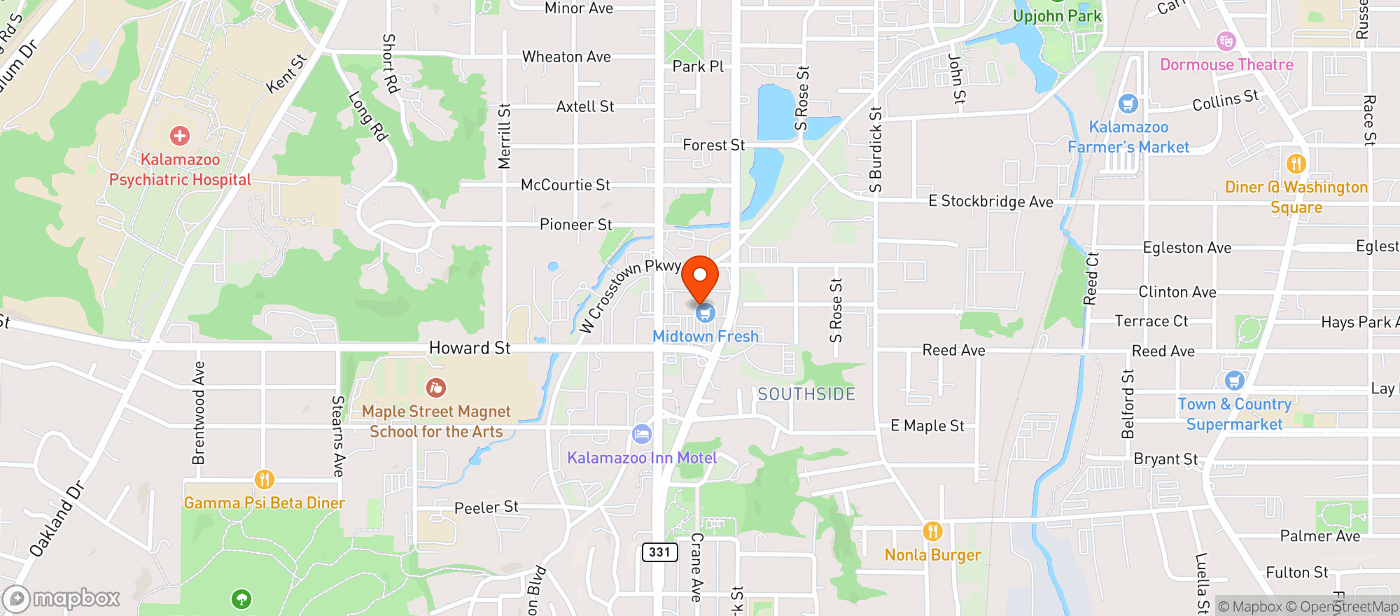 Map showing Fresh Market