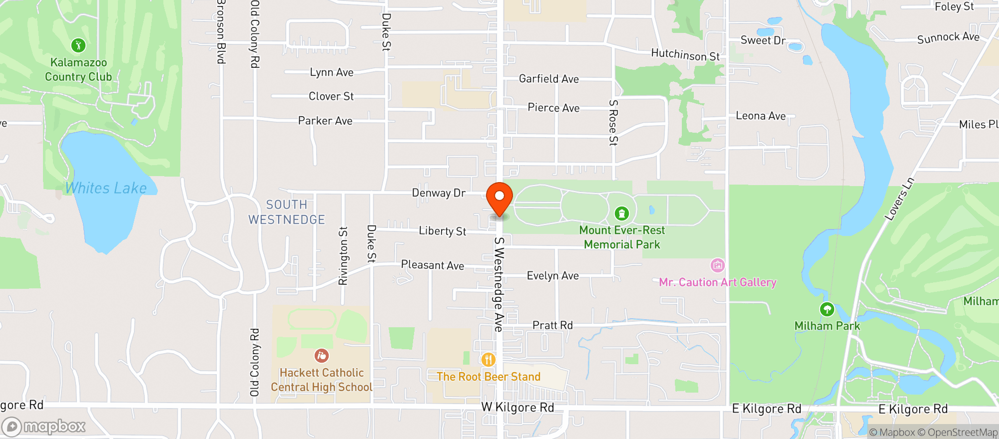 Map showing High Profile Kalamazoo (westnedge) - Rec