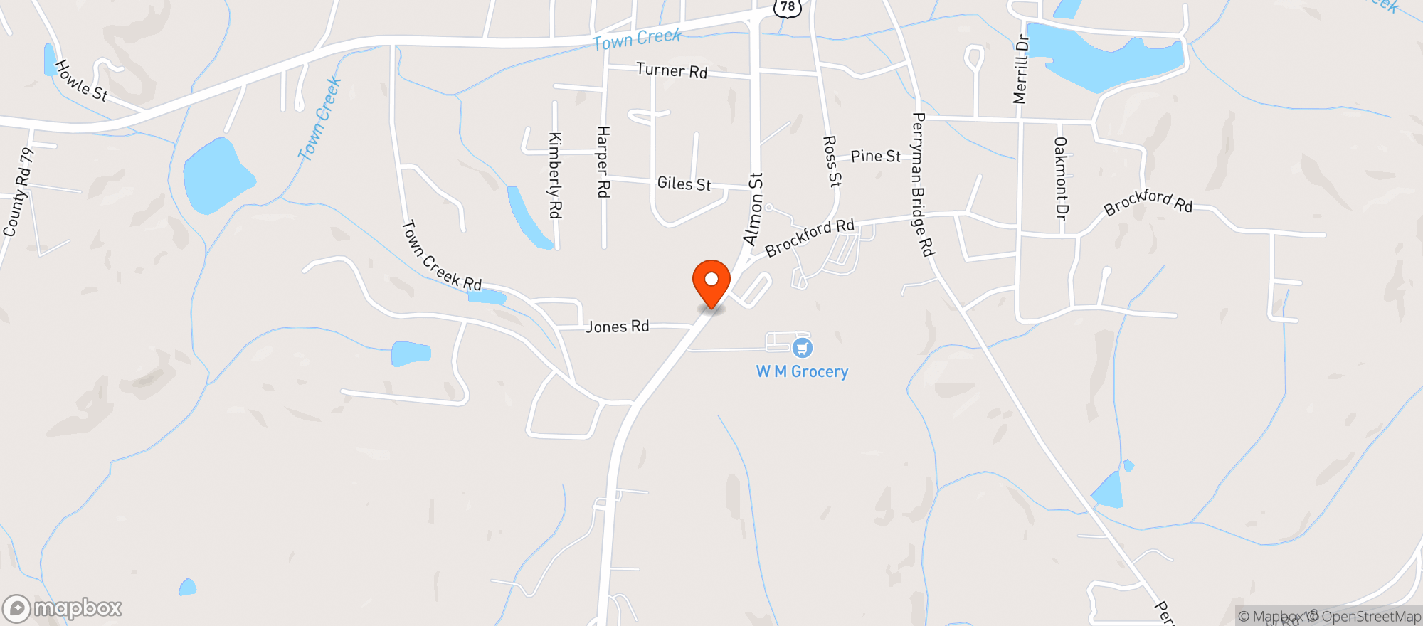 Map showing Wm Grocery