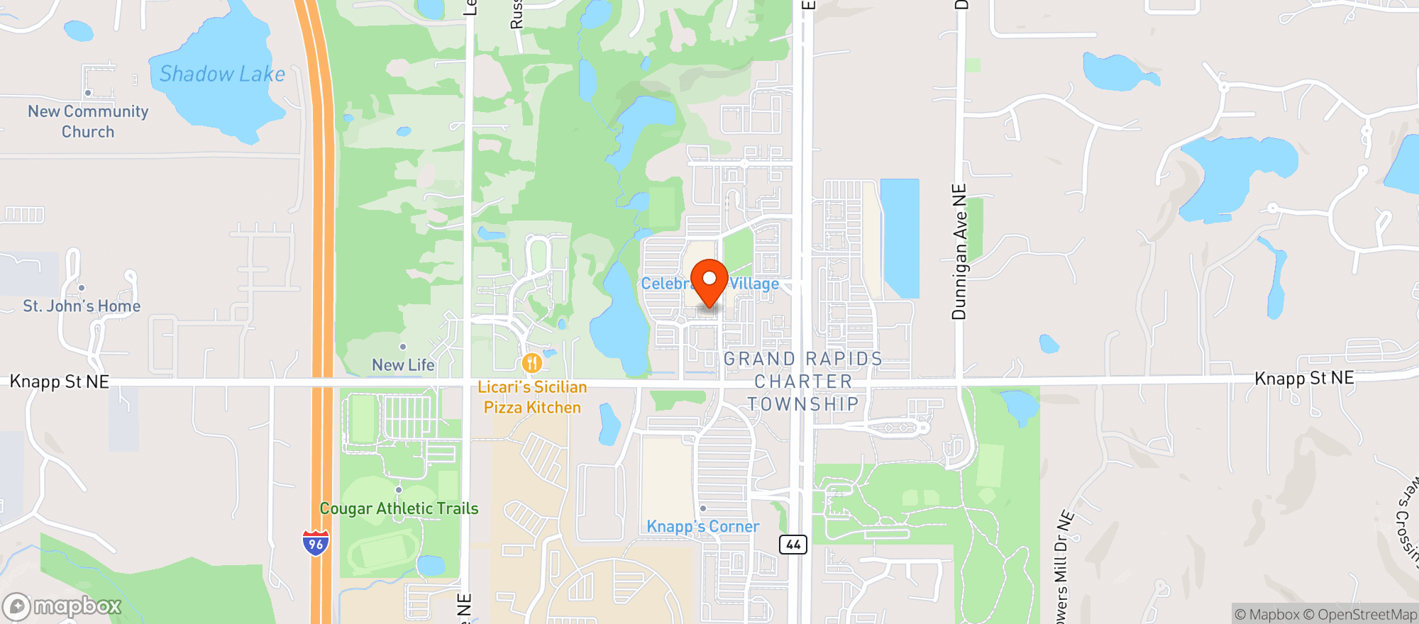Map showing Buffalo Wild Wings - #3118 Celebration