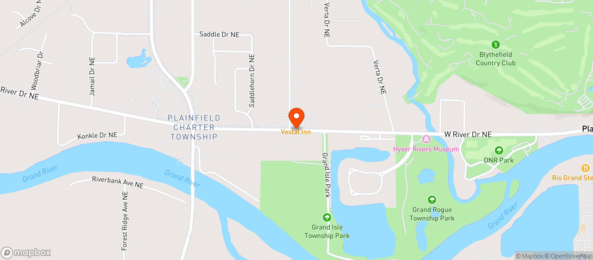 Map showing Vestal Inn