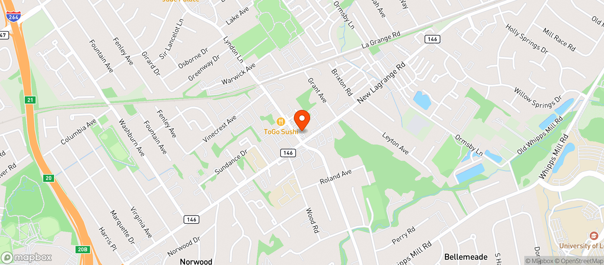 Map showing Thorntons Quickcafe & Market