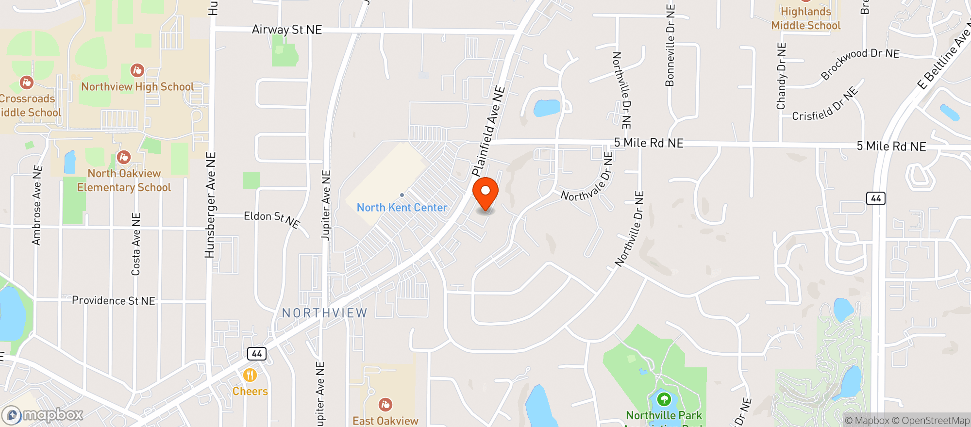 Map showing Plainfield Liquor