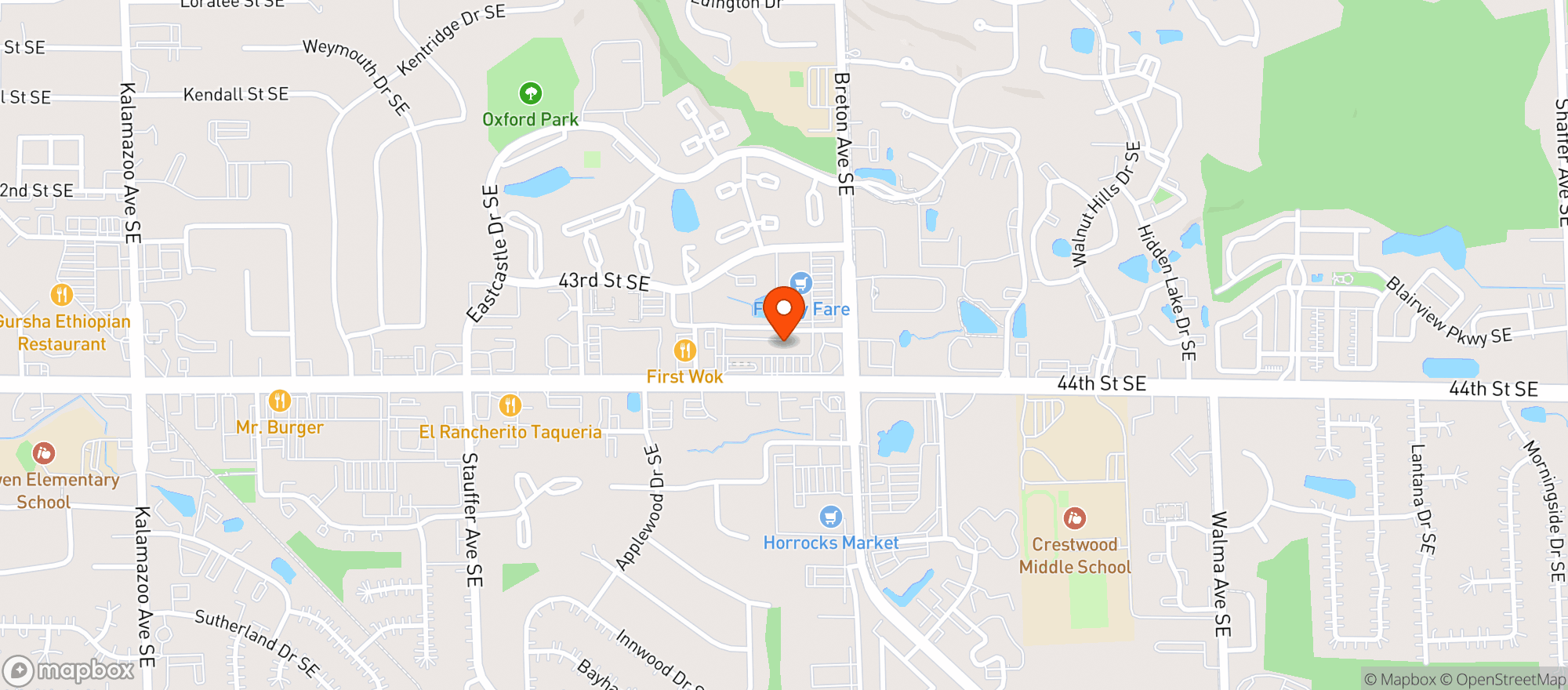 Map showing High Profile Grand Rapids (44th St) - Rec