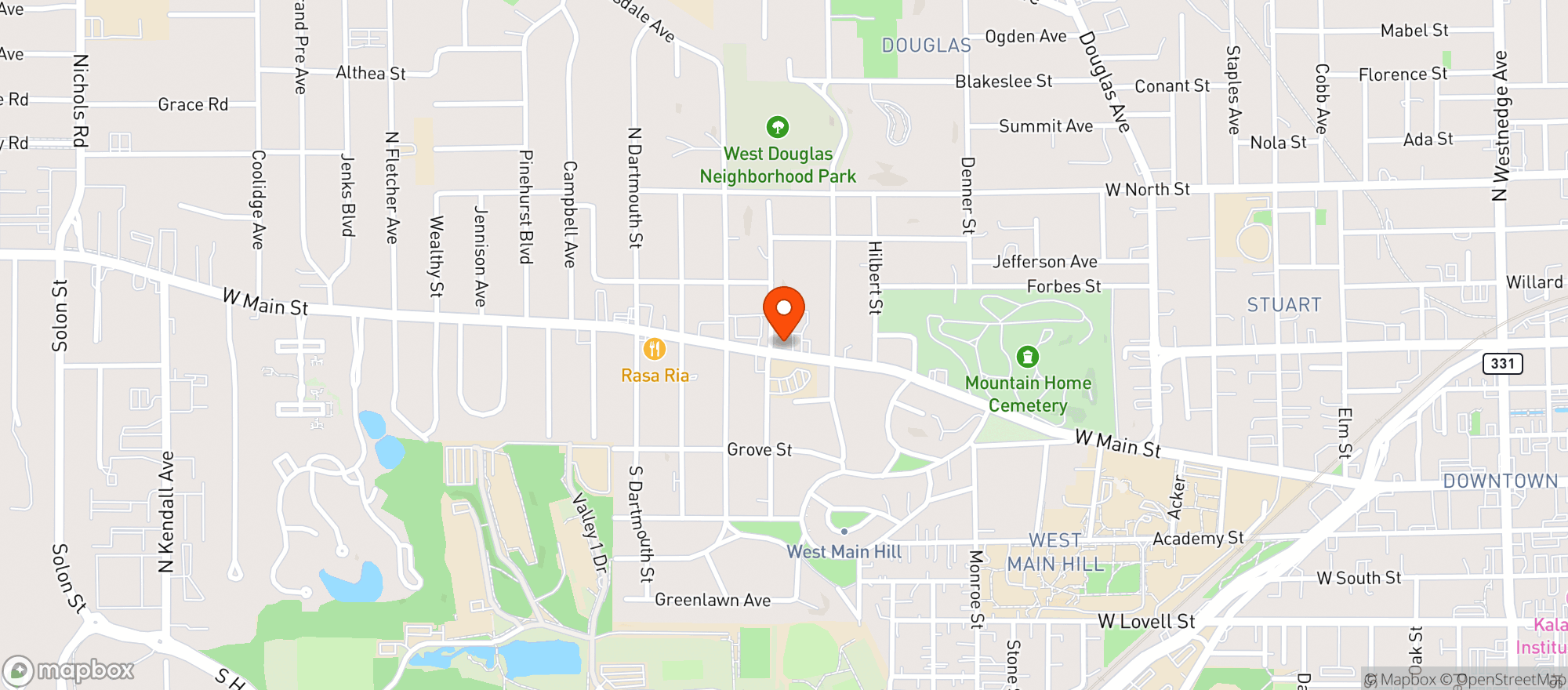 Map showing Tiffany Party Store