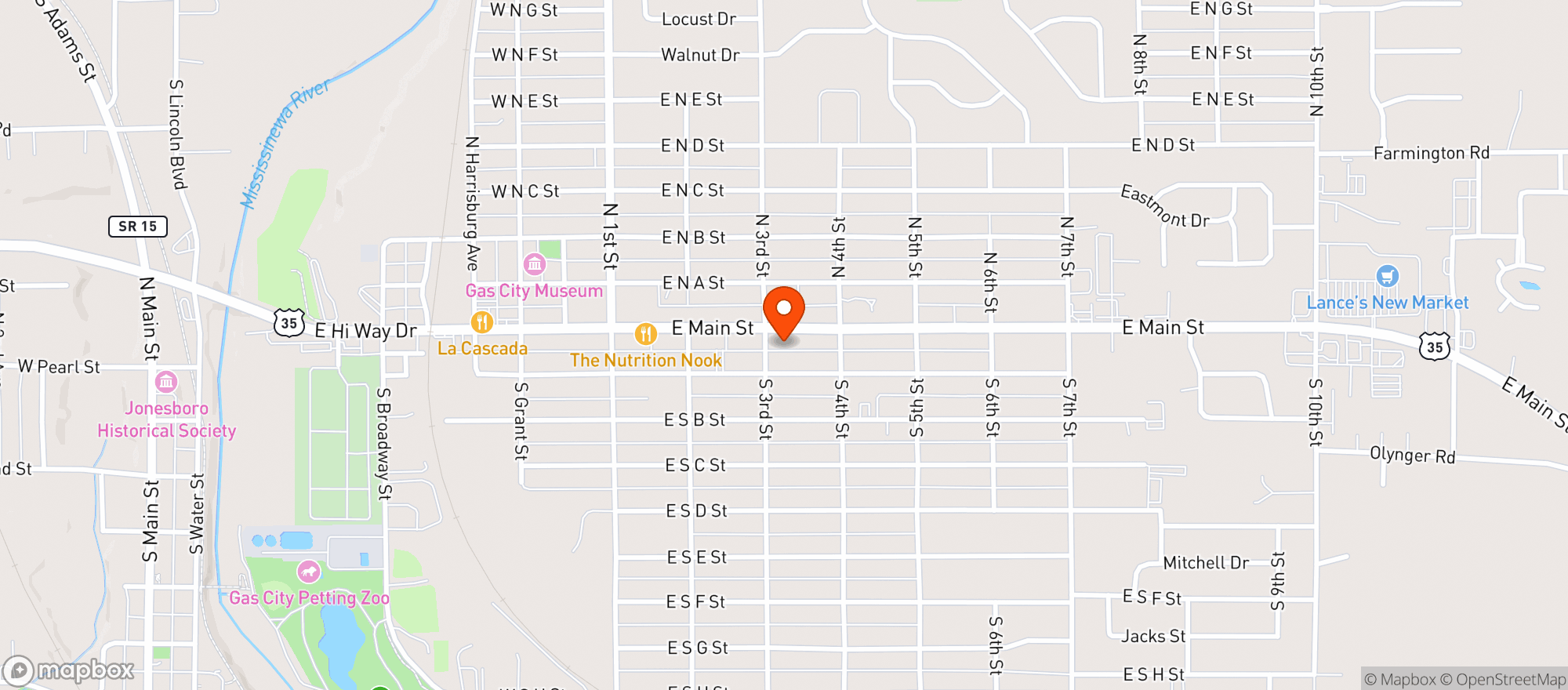 Map showing Circle K #2202