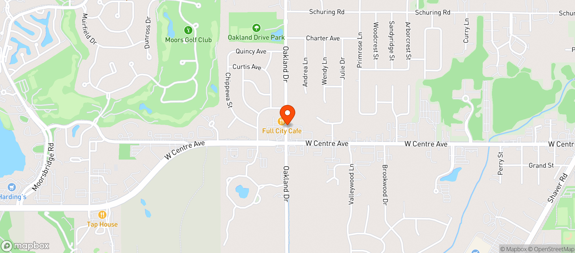 Map showing Mega-Bev - Oakland