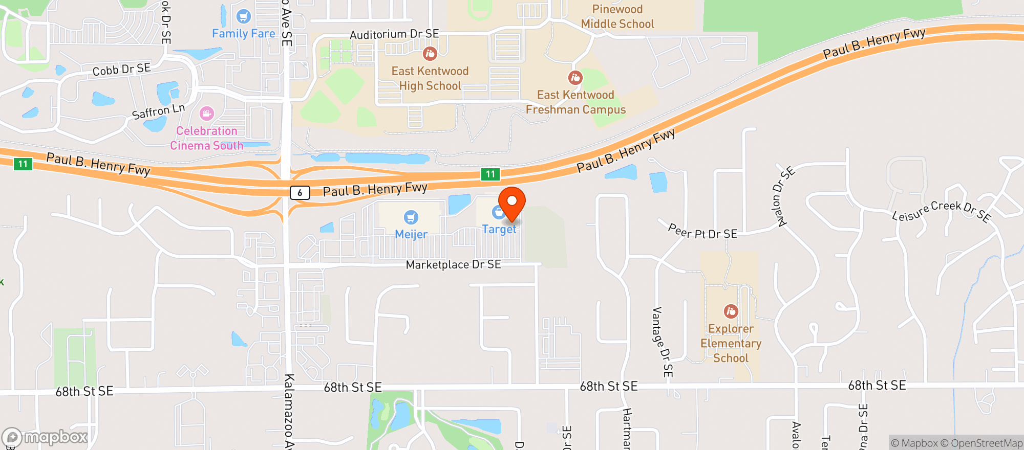 Map showing Target