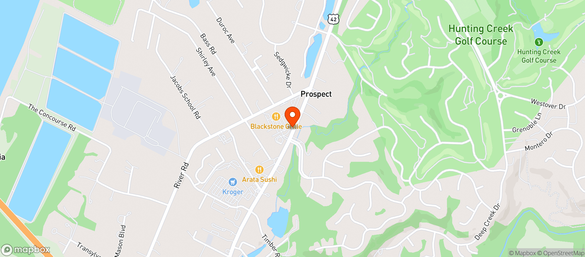 Map showing Blackstone Grille