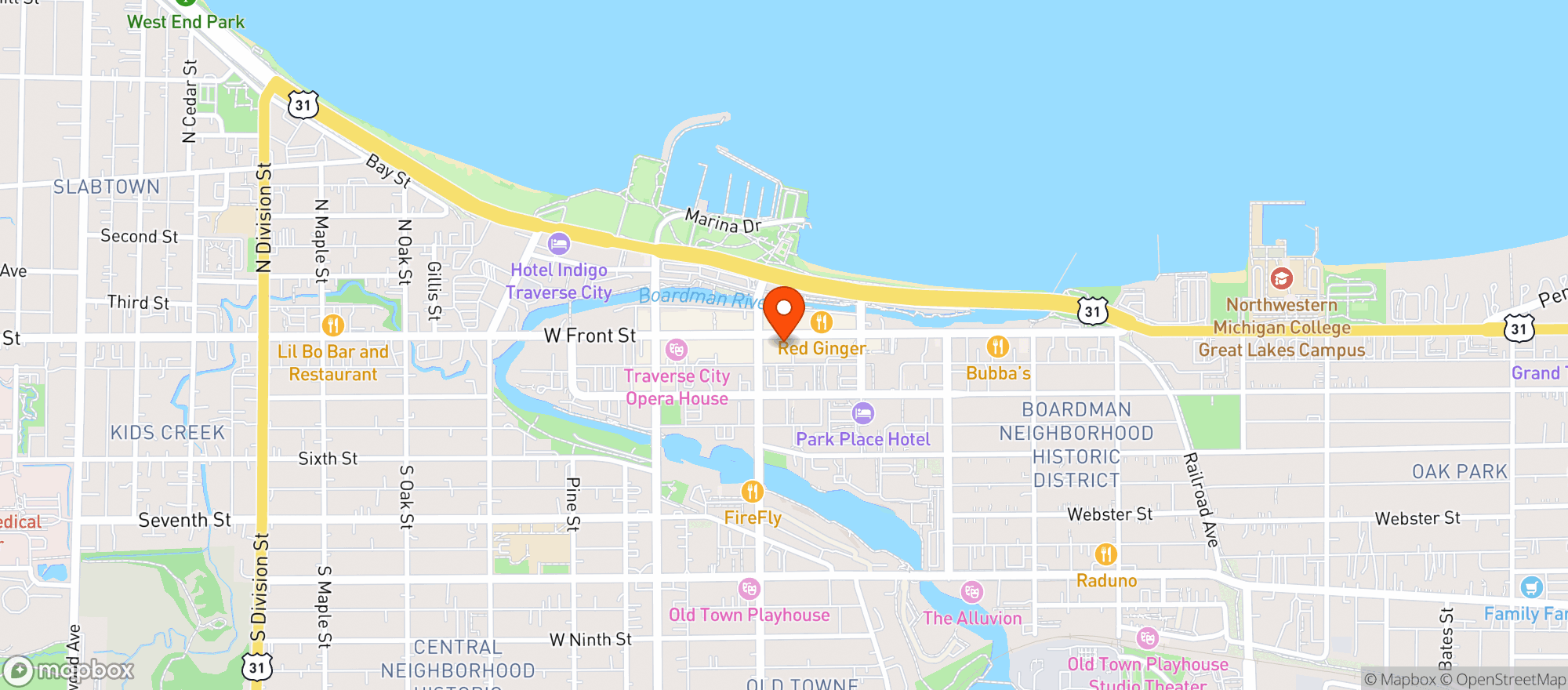 Map showing U&i Lounge