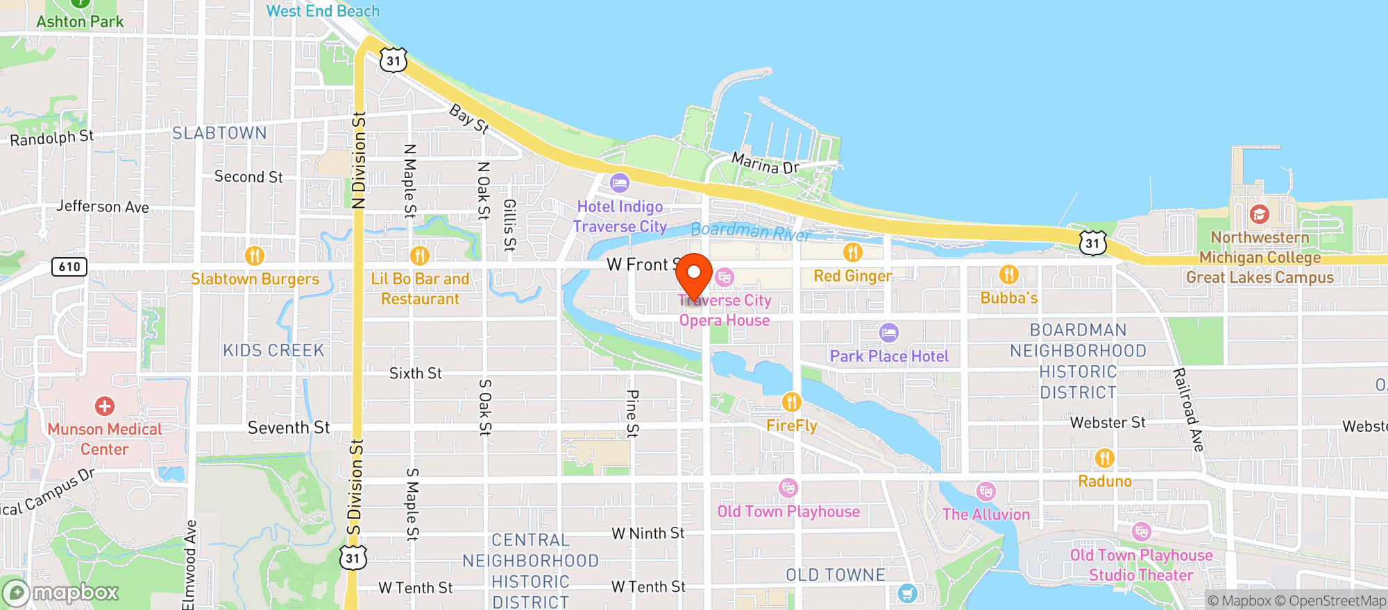 Map showing 7 Monks Taproom