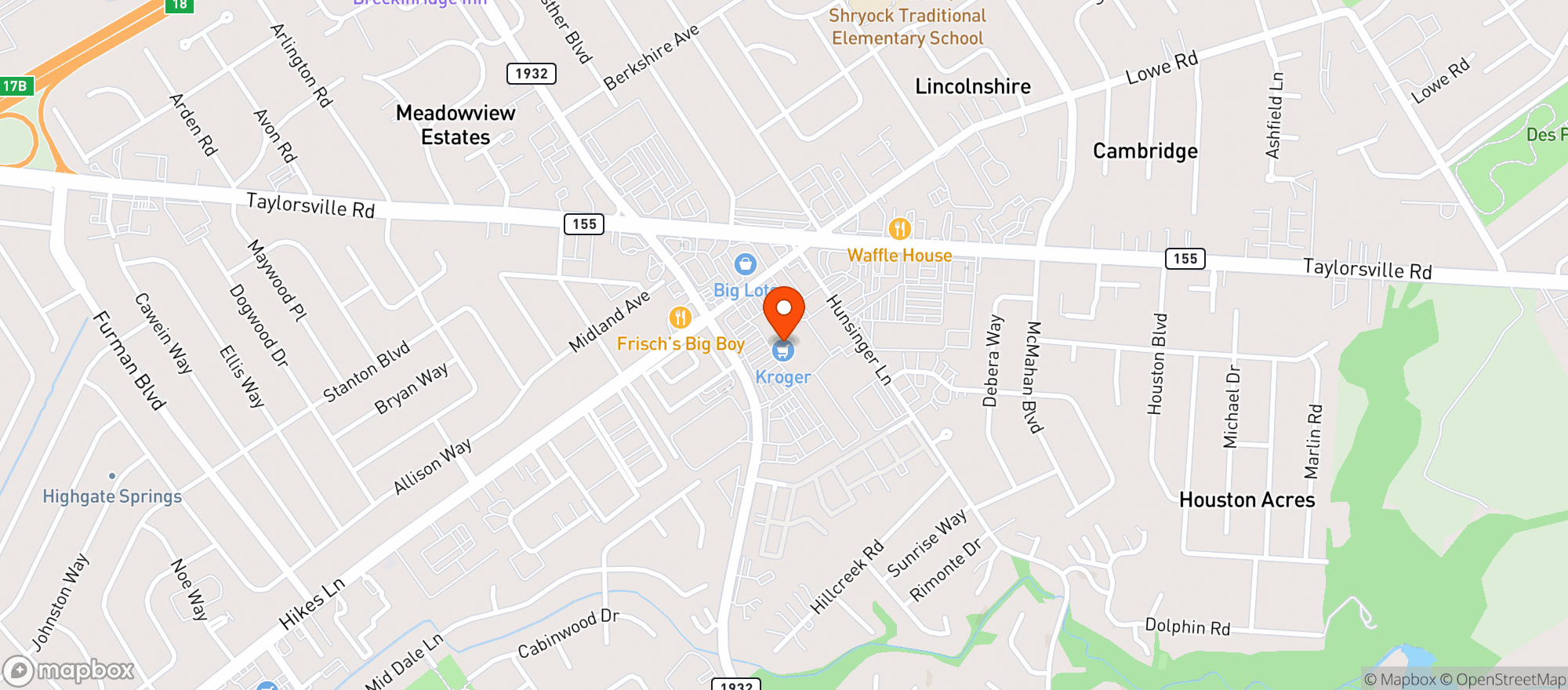 Map showing Kroger