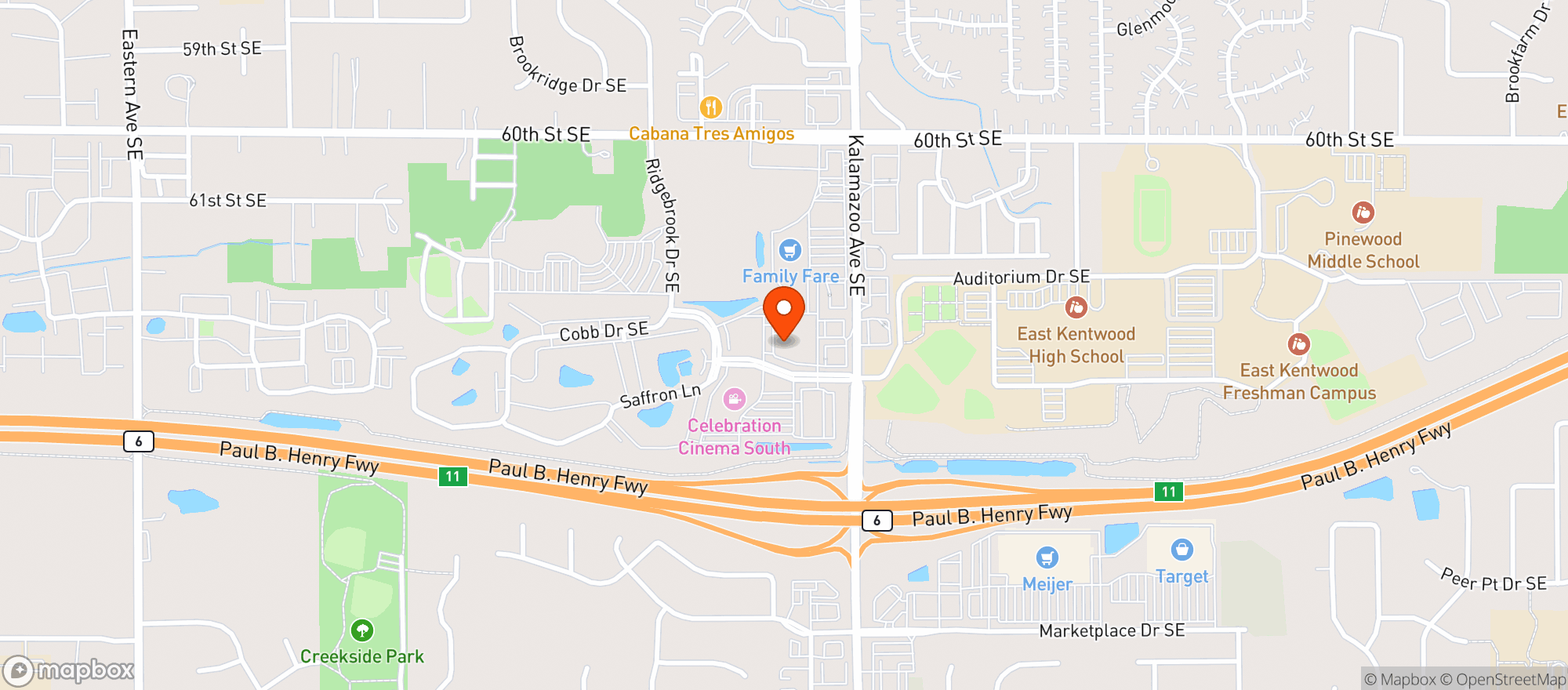Map showing Peppinos Pizzeria