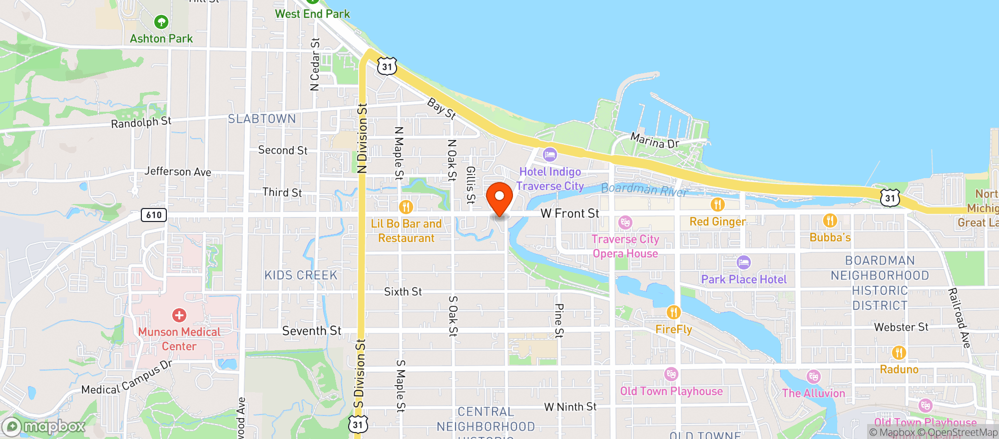Map showing Lume - Traverse City
