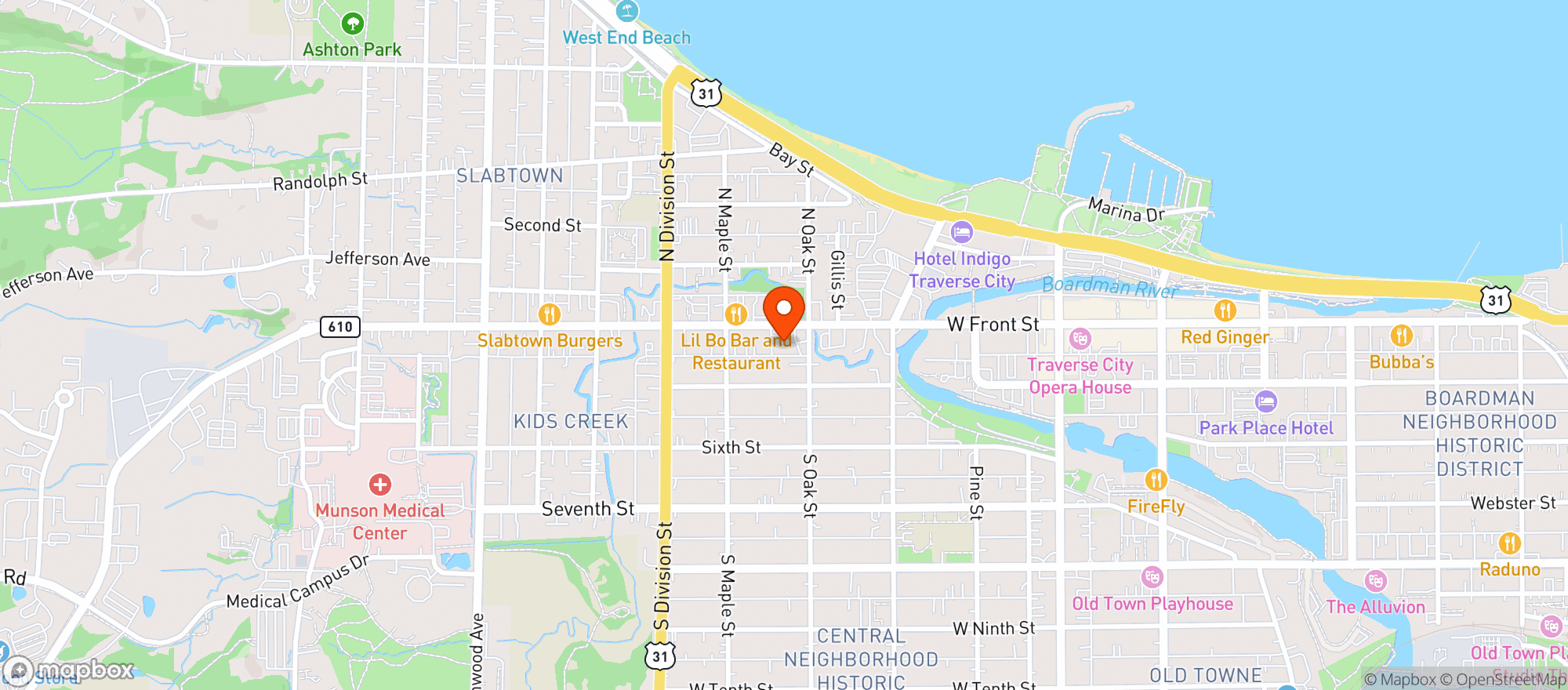 Map showing Burritt's Market
