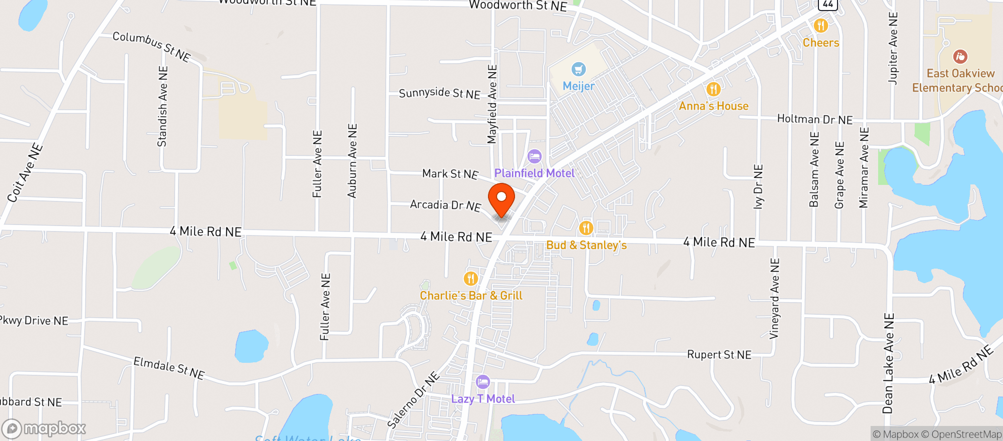 Map showing Freds Italian Restaurant Pizzeria