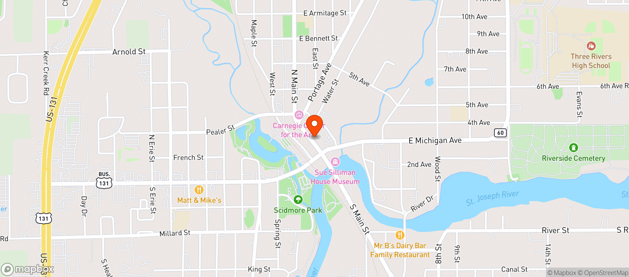 Map showing Landmark Taphouse & Grille