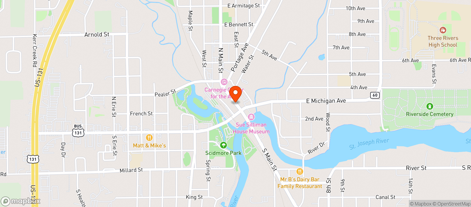 Map showing Riviera Theatre Bar