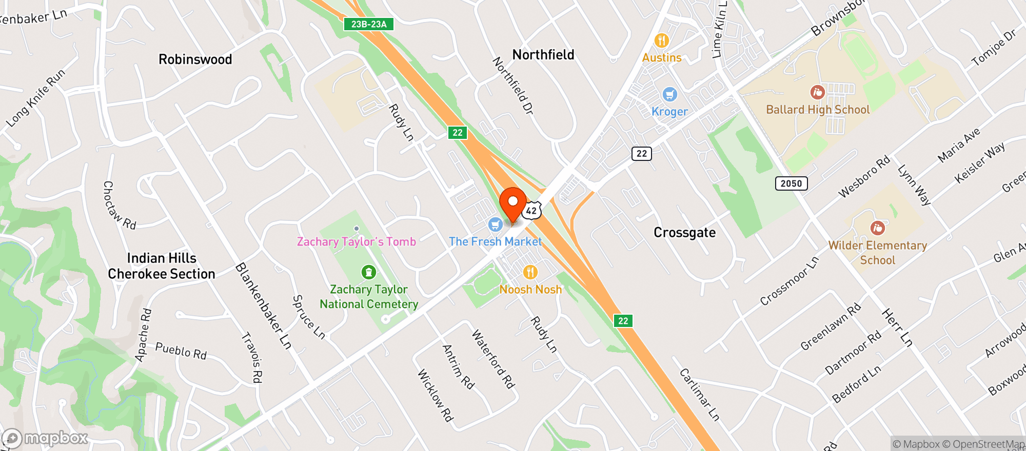 Map showing The Fresh Market