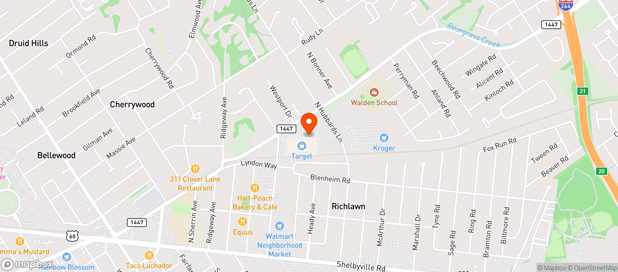 Map showing Target
