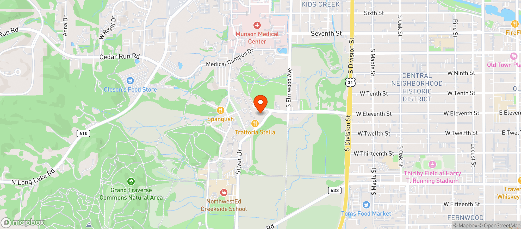 Map showing Trattoria Stella
