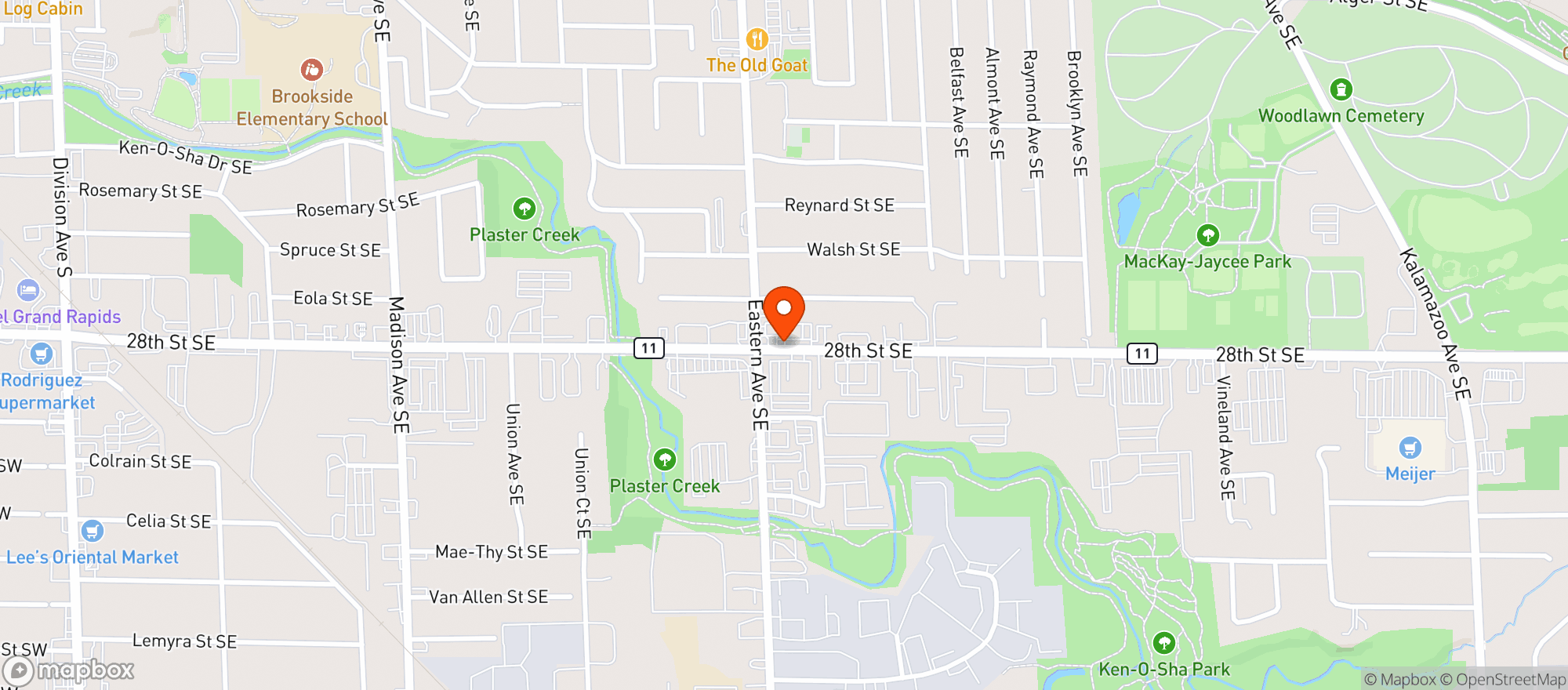 Map showing Beer City