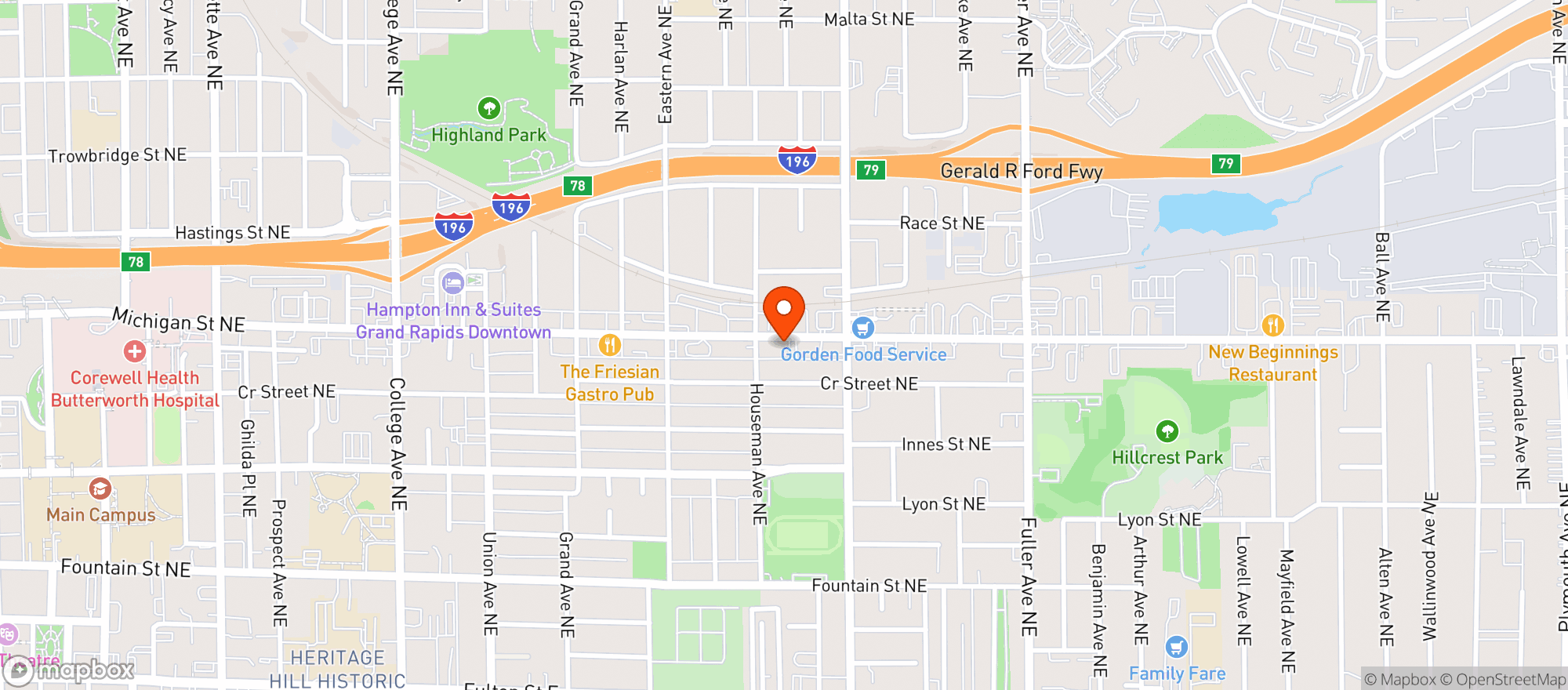 Map showing Logan's Alley