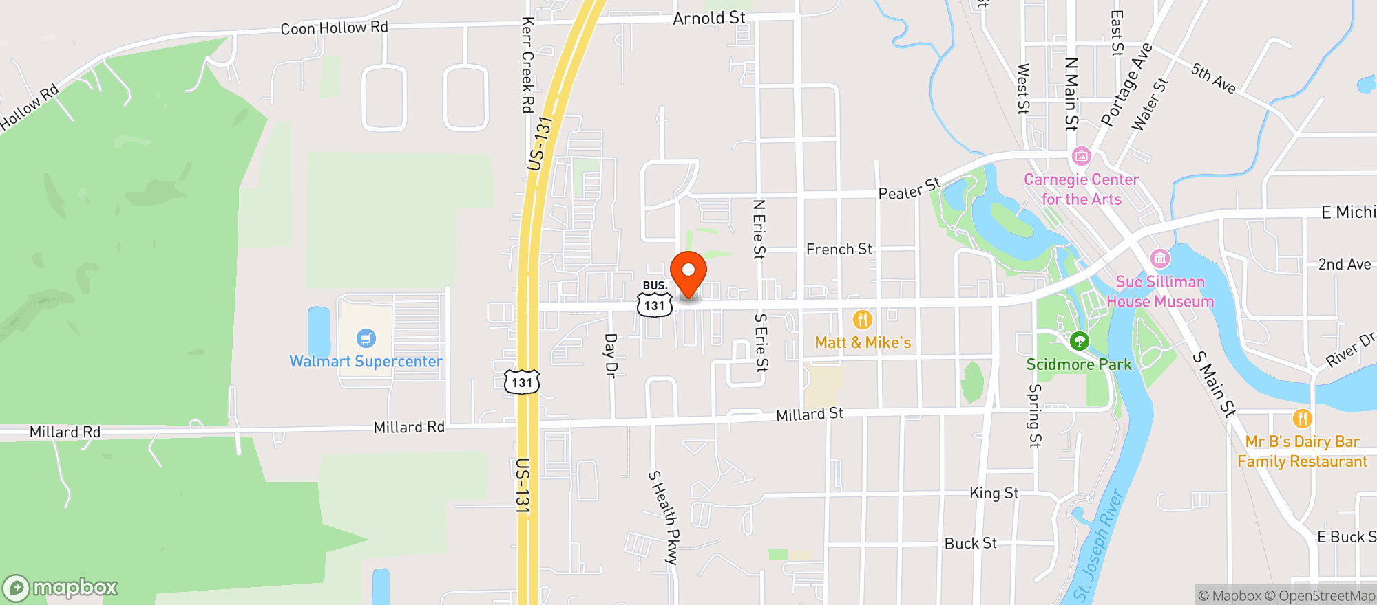 Map showing River City Liquor
