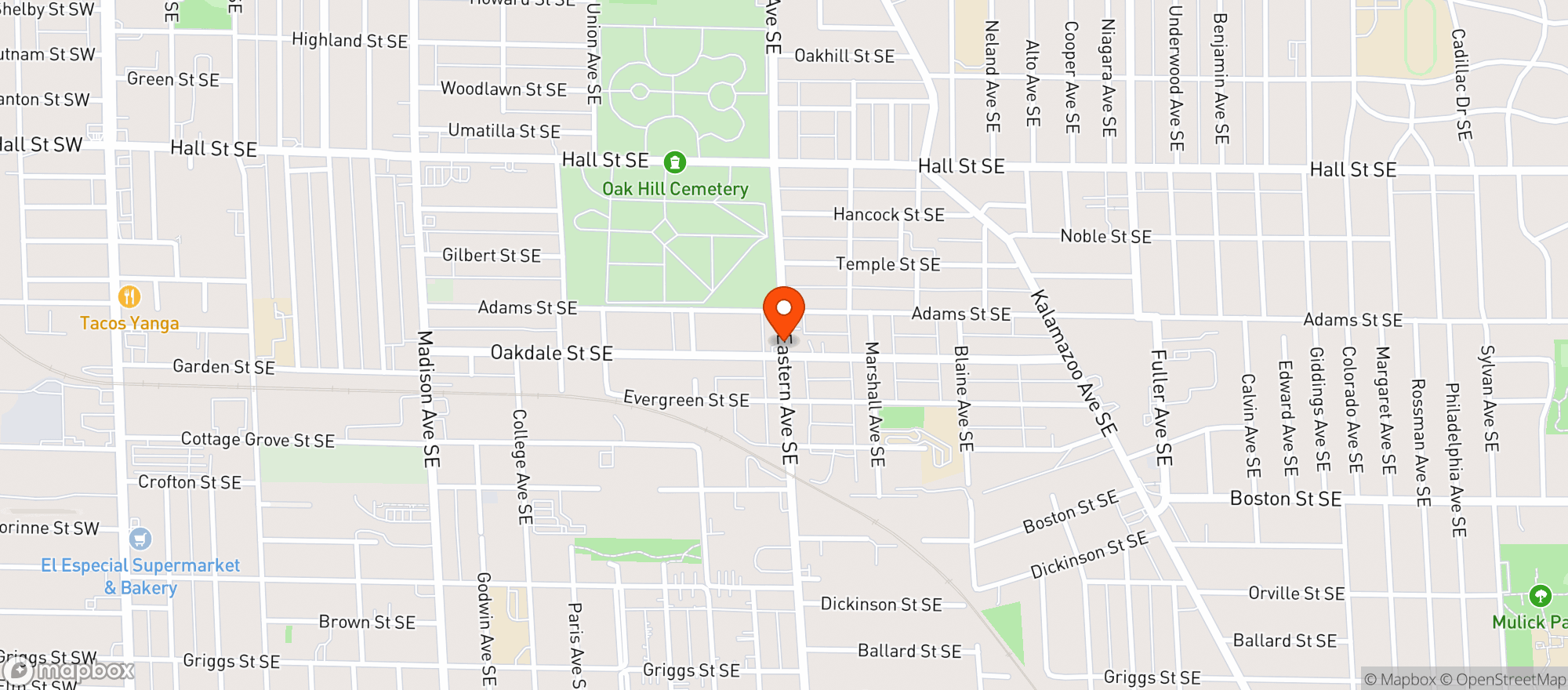 Map showing O & E Party Store
