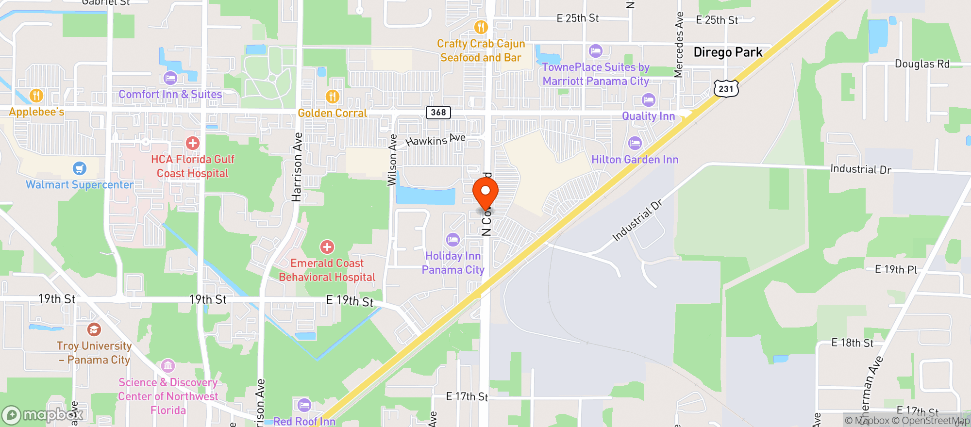 Map showing Peppers Mexican Grill & Cantina