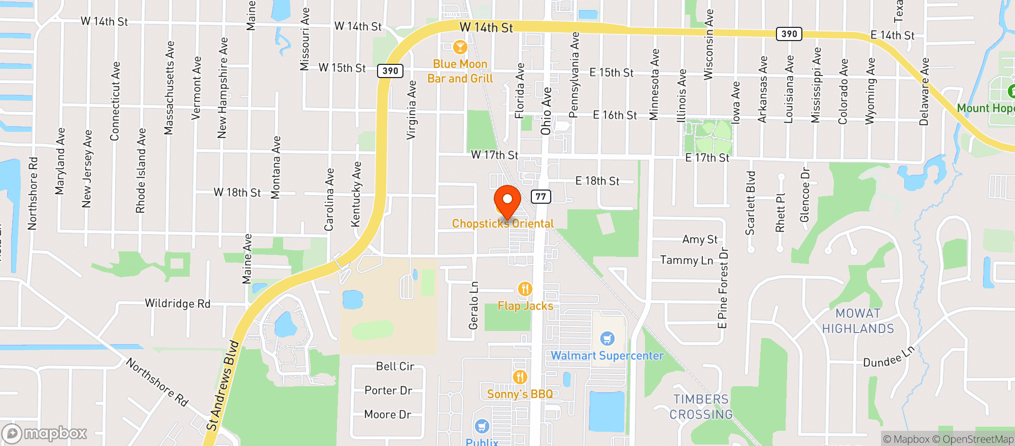 Map showing WINN DIXIE