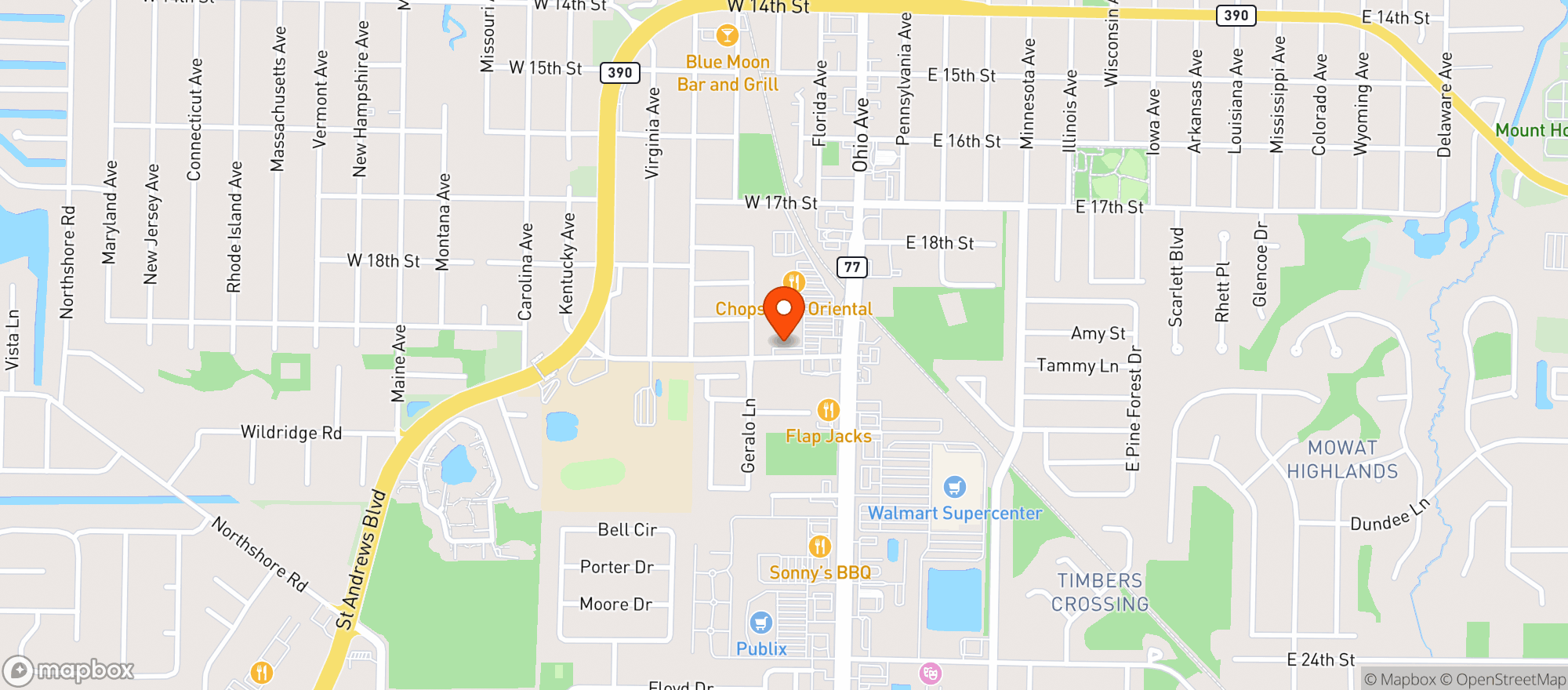 Map showing Winn Dixie - 0436