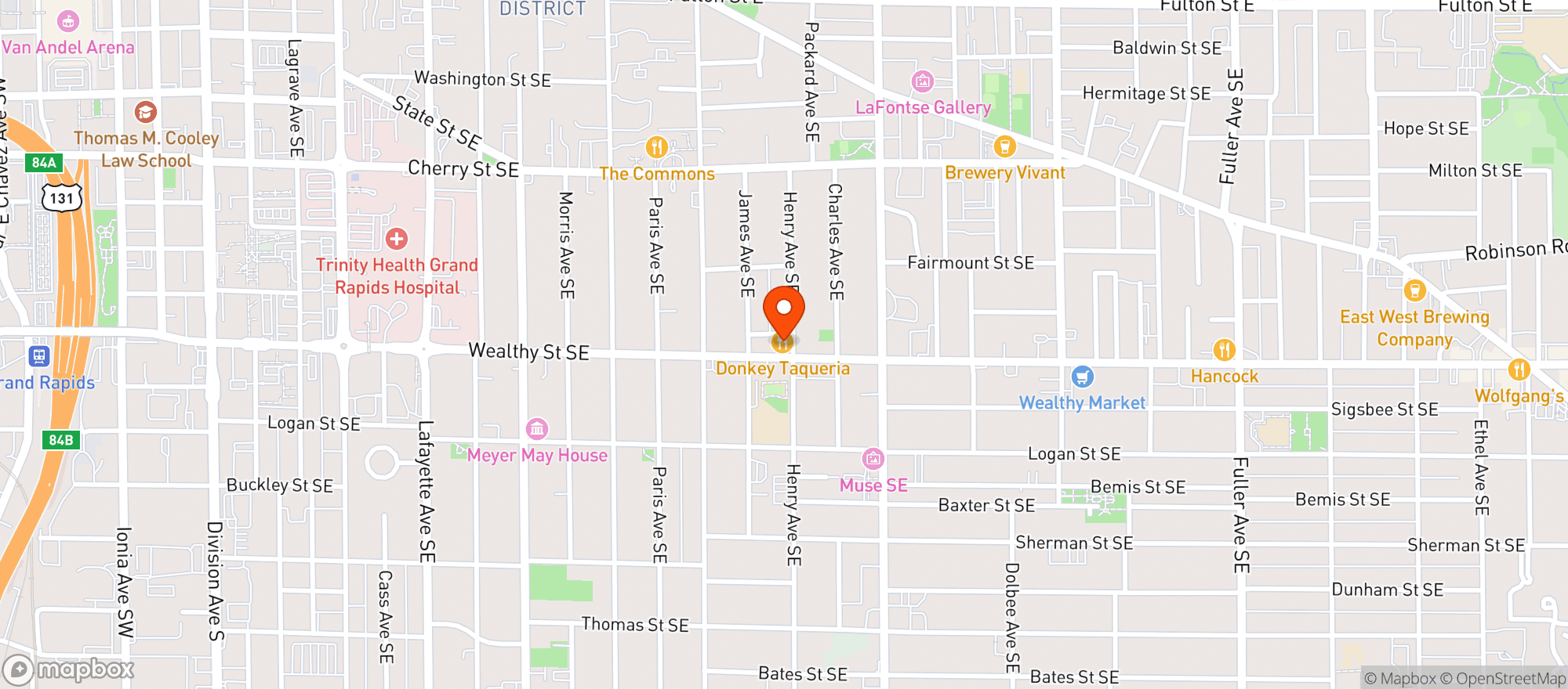 Map showing Donkey Taqueria
