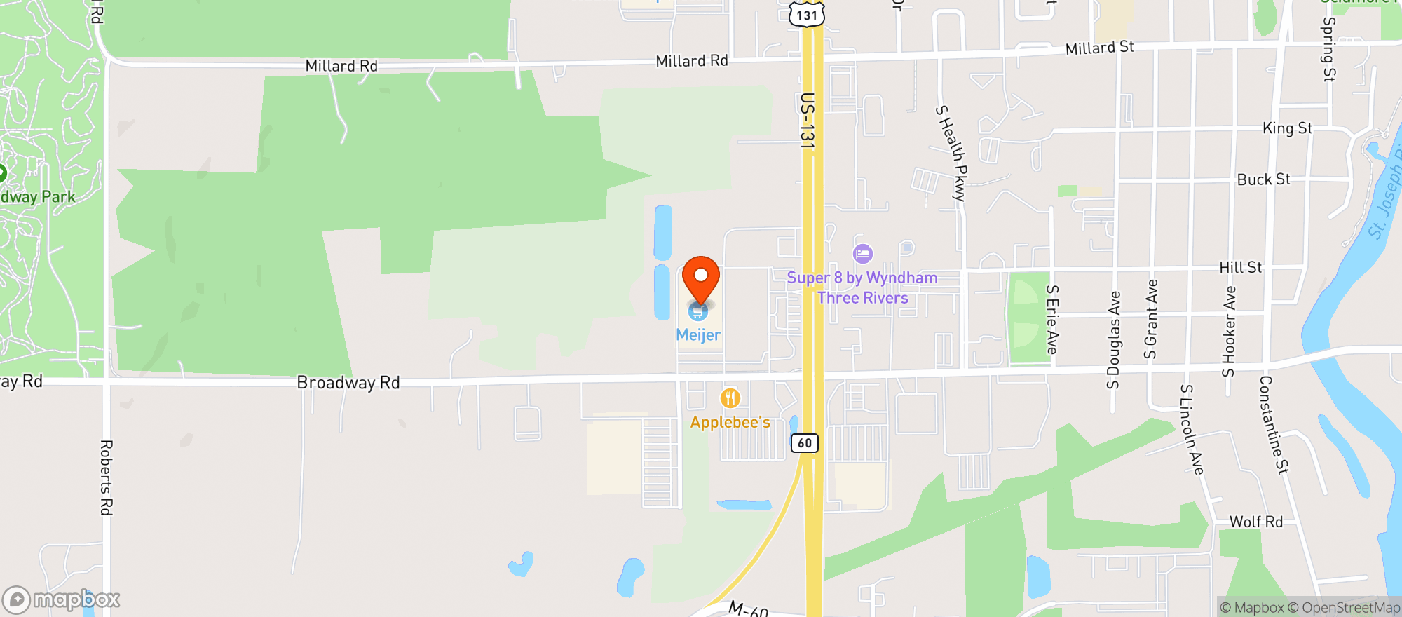 Map showing Meijer