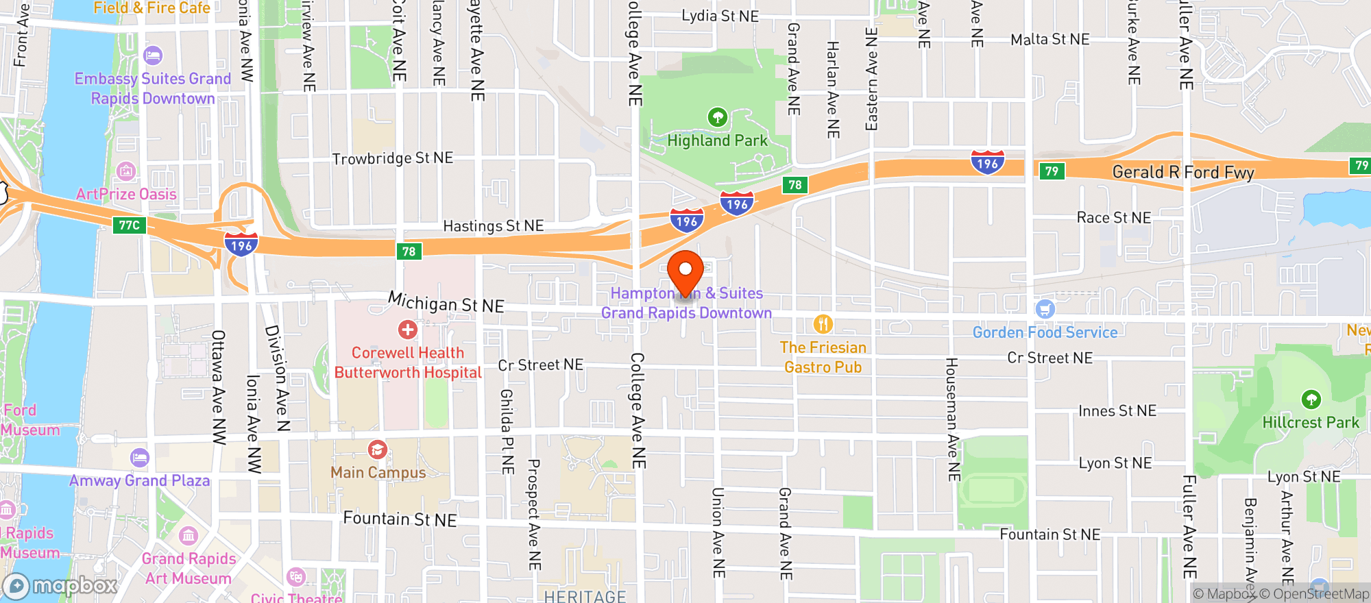 Map showing Palio Restaurant