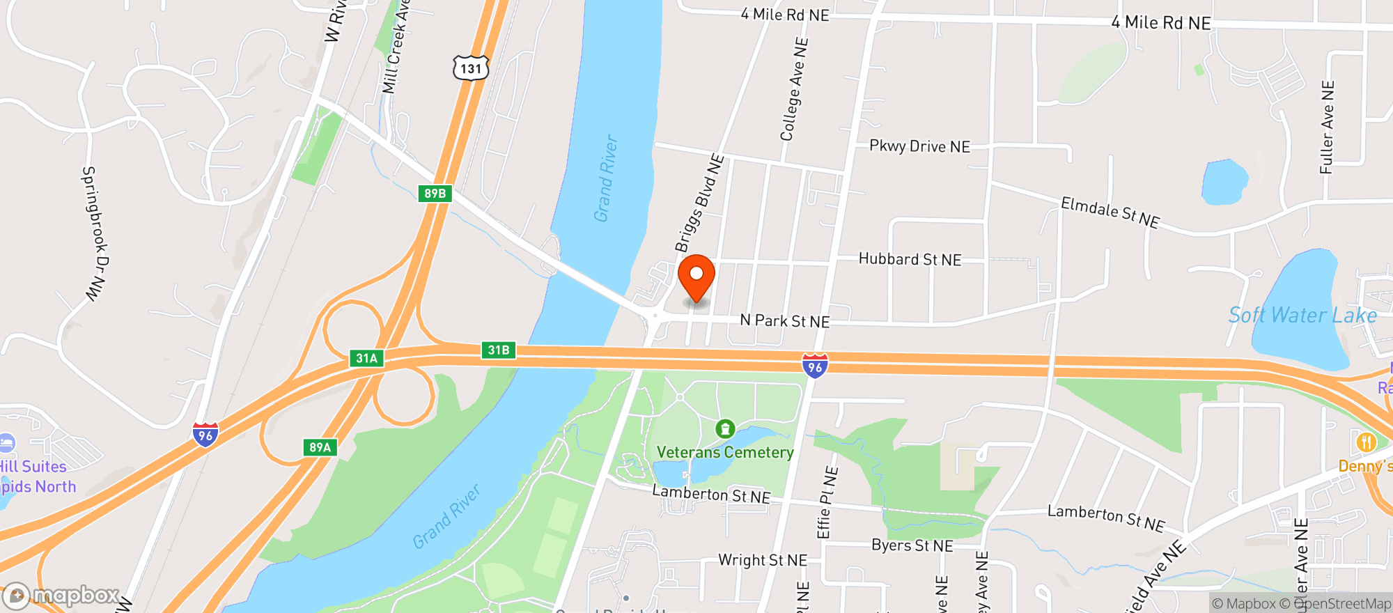 Map showing Ogie's Party Store