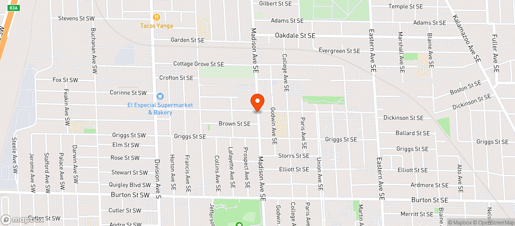 Map showing Riordans Party Store