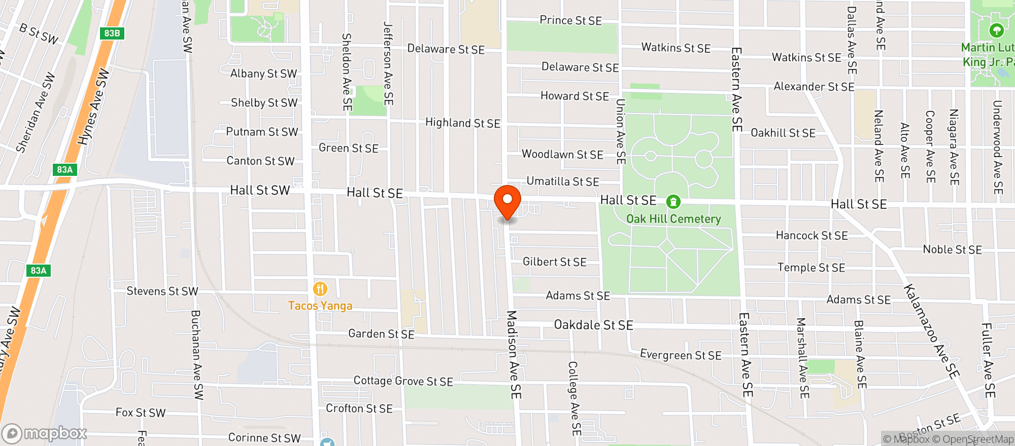 Map showing Great Giant