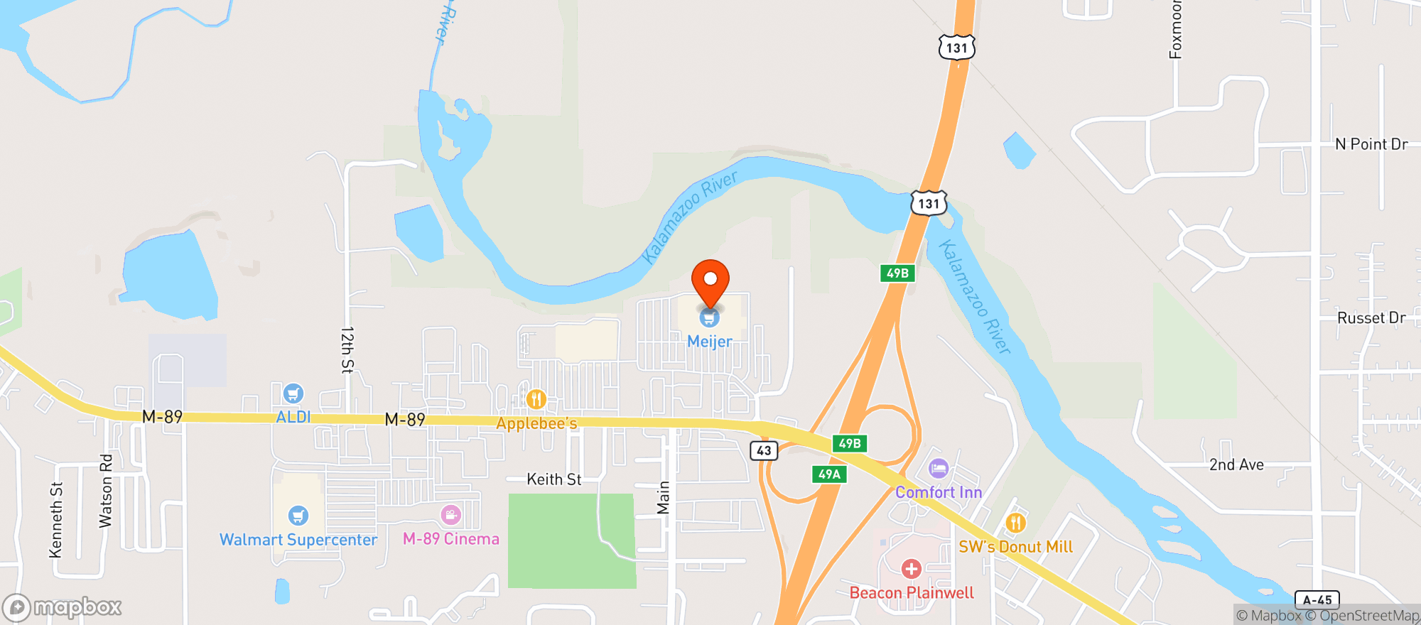 Map showing Meijer
