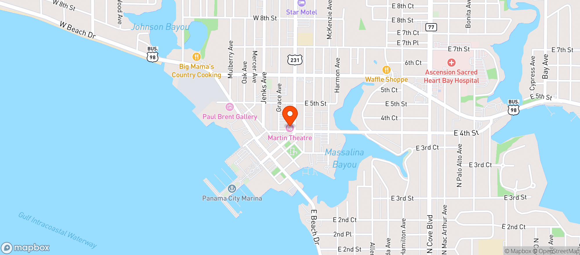 Map showing The Martin Theatre