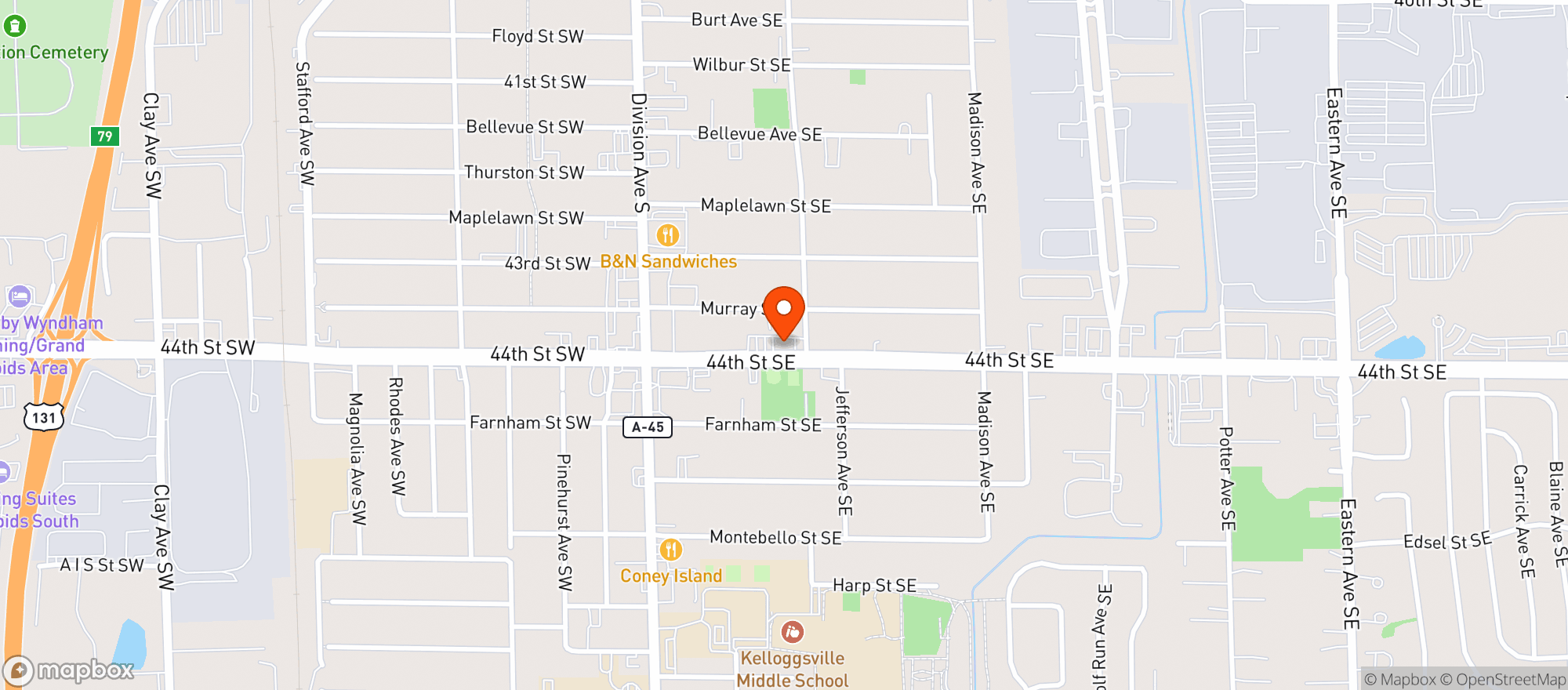 Map showing American Legion #8