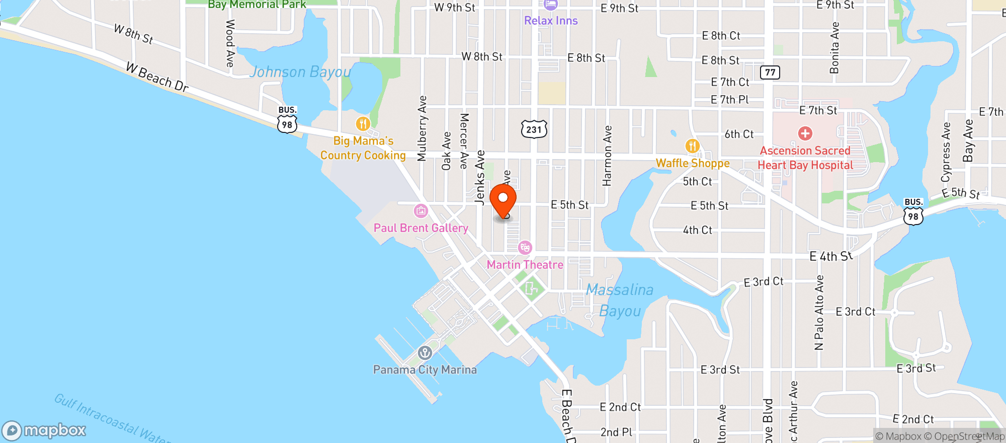 Map showing Yard Bar Smoked Meats