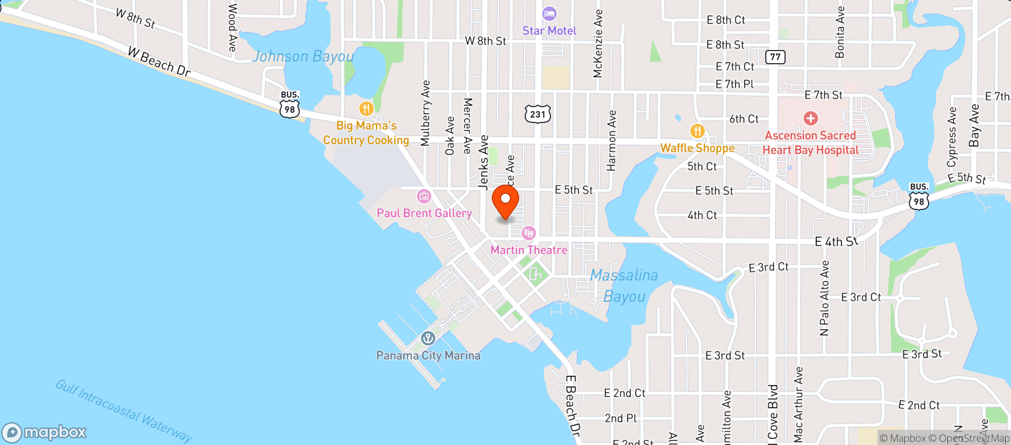 Map showing Mosey's