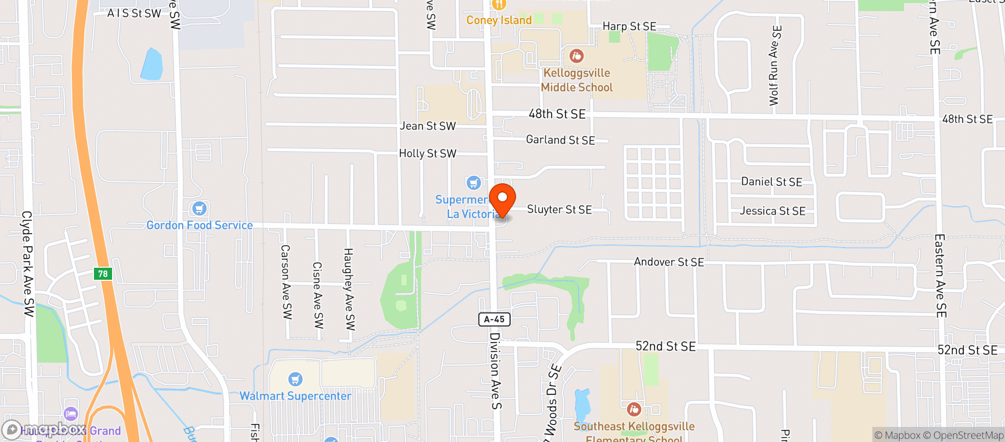 Map showing Uncle Fred's Party Store