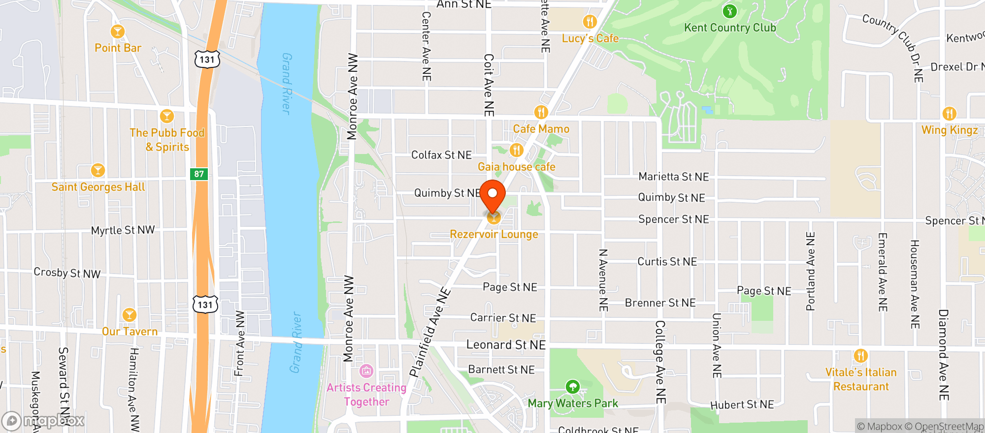 Map showing Rezervoir Lounge