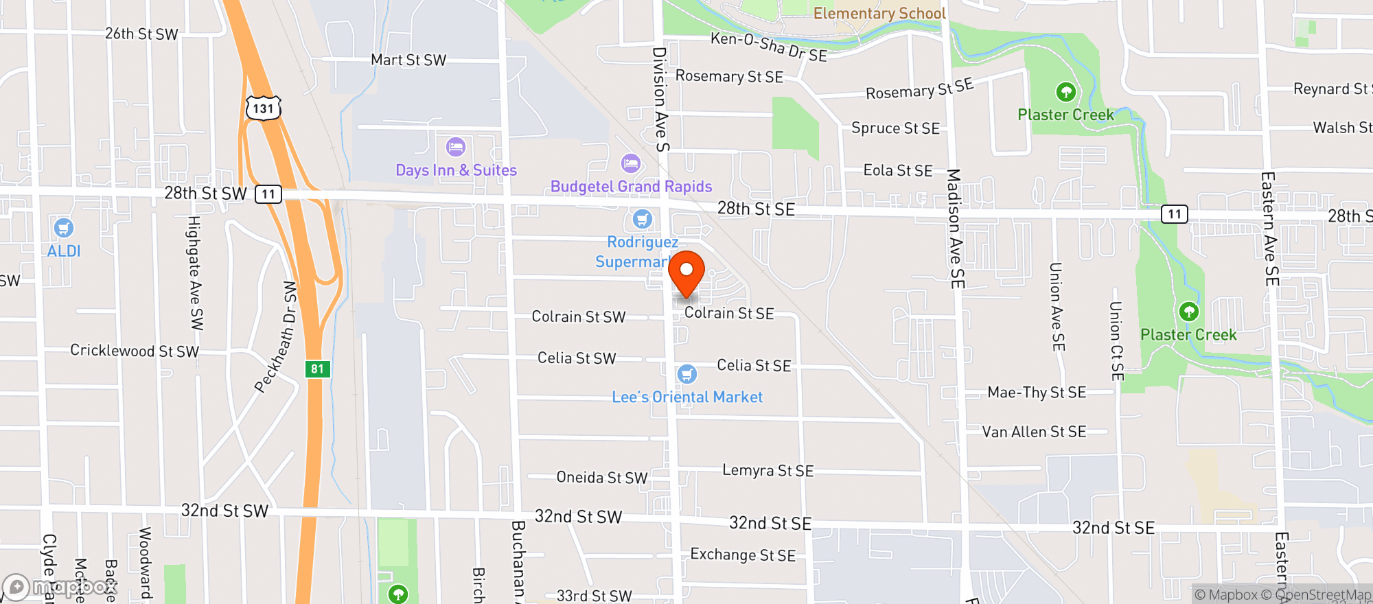 Map showing Skymint Grand Rapids